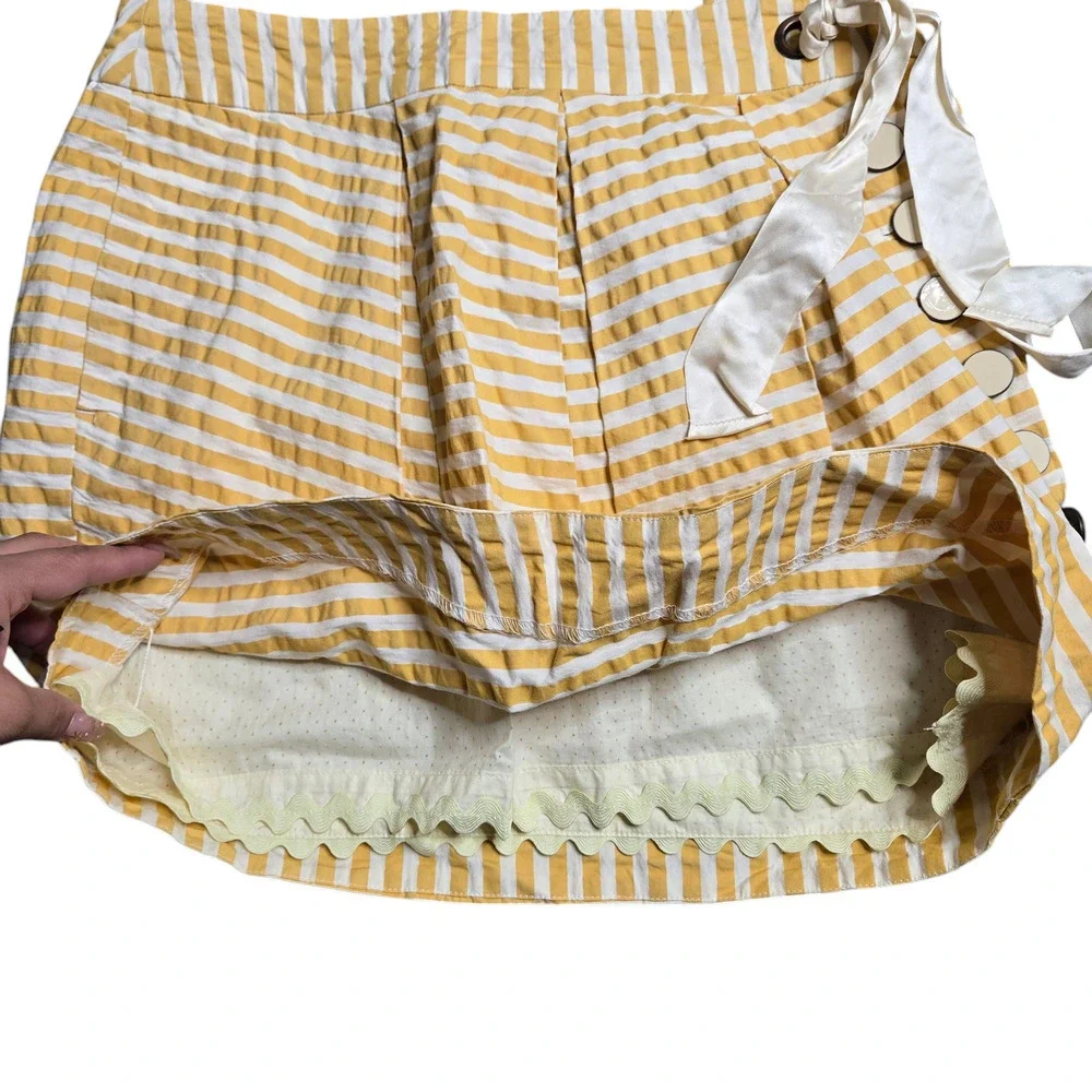 Anthropologie Leifsdottir Striped Yellow Skirt Size: 6